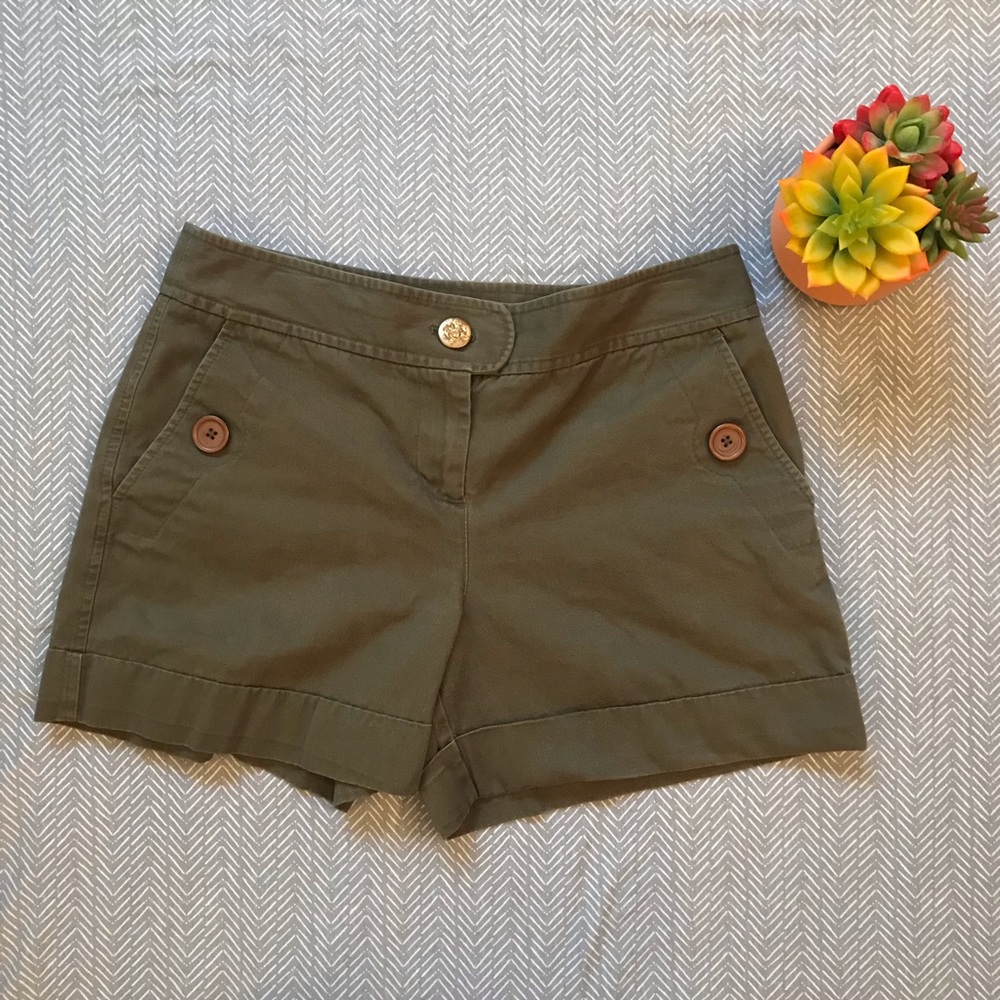 Ann Taylor LOFT Olive Khaki Shorts